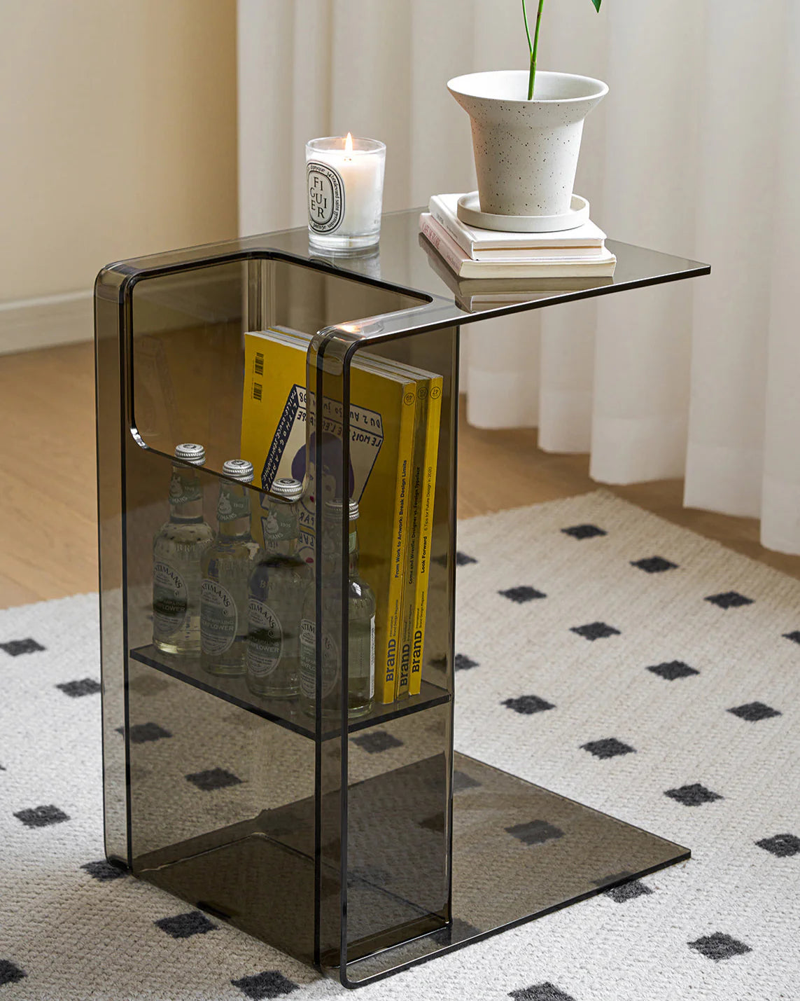 Acrylic Side Table Coffee Table 2 Way Use