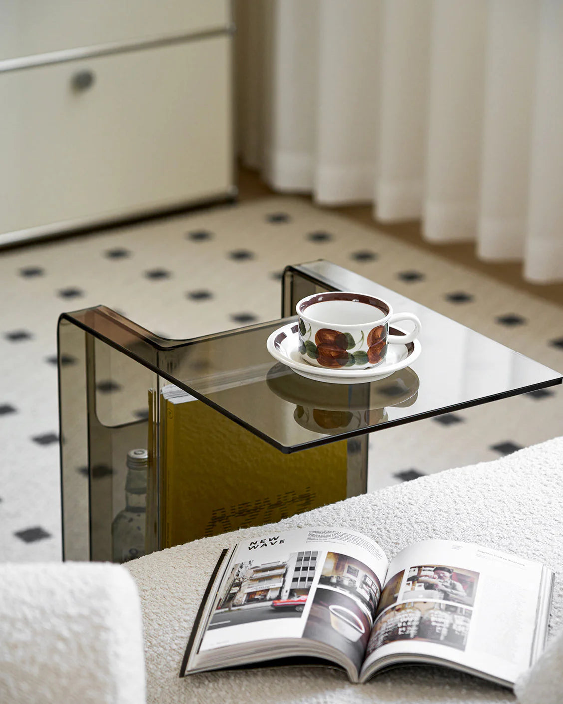 Acrylic Side Table Coffee Table 2 Way Use